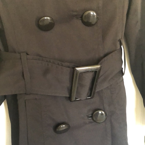 ZARA Basic Brown Double Breasted Trench Raincoat Size M - Picture 13 of 16